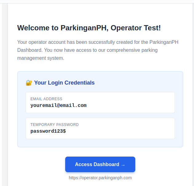 Login Credentials